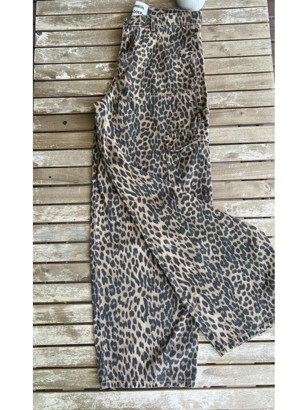 Damson Madder Leopard print cargo jeans